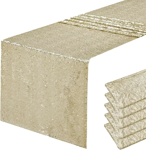 Vista 14 de Pufogu - Camino de mesa de lentejuelas brillantes de 12 x 72 pulgadas para fiestas de cumpleaños, decoración de bodas, despedidas de soltera