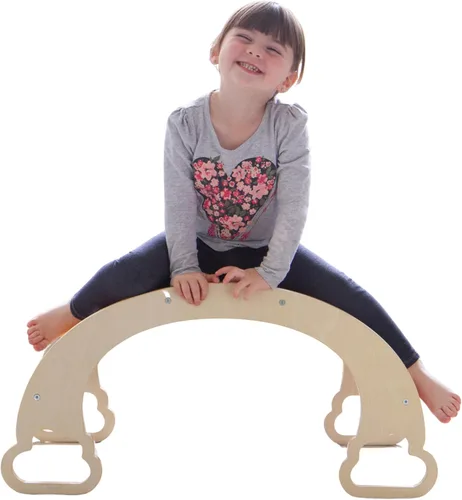 Vista 8 de Waldorf Rocker Board para niños pequeños, tabla de escalada y mecedora segura y no tóxica