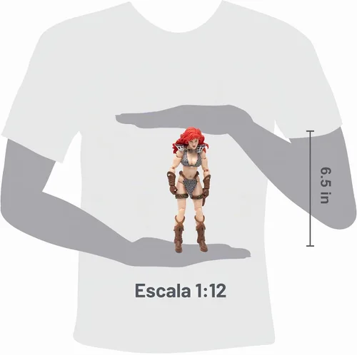 Vista 4 de Boss Fight Studio Epic H.A.C.K.S. Red Sonja Deluxe Figura de acción – Figura coleccionable altamente articulada, personalizable con accesorios