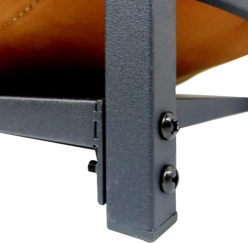 Vista 3 de Panacea Products 15245 cesto para troncos modelo Mission con soporte de piel para chimenea.