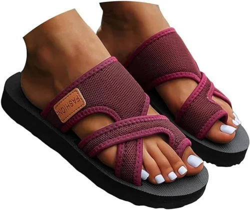 Vista 7 de Sandalias ortopédicas para mujer, plataforma elegante, moderna, ortopédica, deslizantes, con cómodo soporte de arco