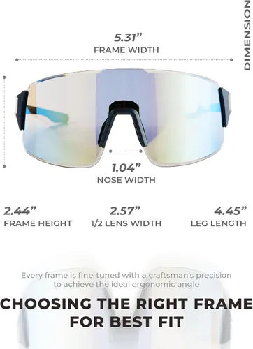 Vista 5 de V-SUP TR90 - Gafas de sol de ciclismo con protección UV400, ajustables y ultraligeras con estuche para correr y uso al aire libre