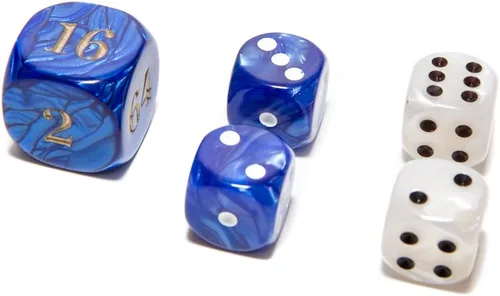 Vista 2 de Bello juegos Deluxe dados de imitación de mármol sets-black/, Azul, 5/8