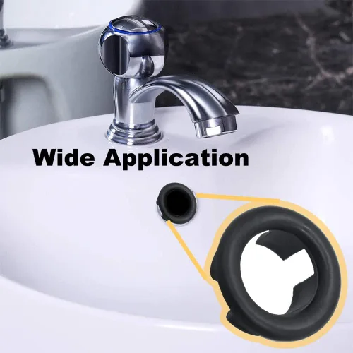 Vista 5 de Paquete de 4 cubiertas de anillo de desbordamiento para fregadero de baño de cocina, agujero de fregadero de baño, tapa de drenaje redonda