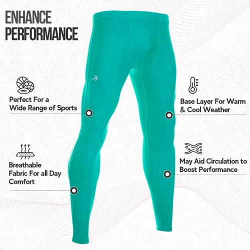 Vista 2 de CompressionZ Pantalones de compresión para hombre, para entrenamiento, deportes Leggings de capa base para correr