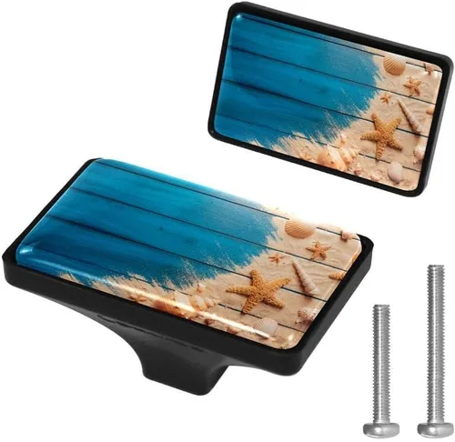 Vista 10 de LORVIES Paquete de 4 pomos decorativos florales de 1.65 pulgadas para gabinete, rectángulo de vidrio ABS con un solo agujero, tiradores de puerta