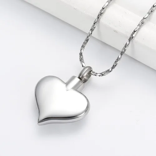 Vista 44 de Imrsanl Collar con dije de urna de cremación en forma de corazón para cenizas humanas – Un pedazo de mi corazón vive en el cielo