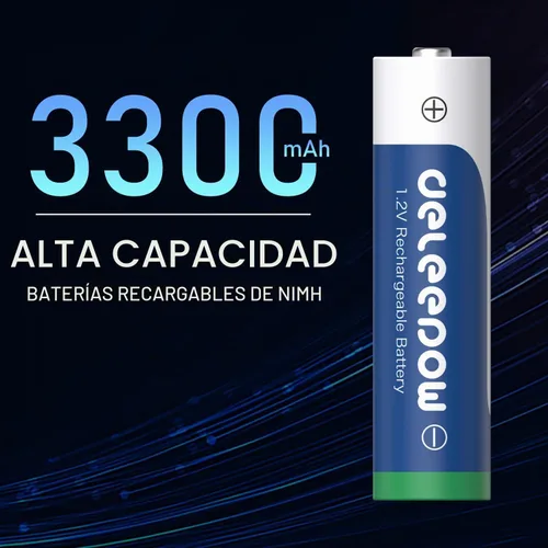 Vista 2 de NiMH AA AAA Baterías 3300mAh 1200mAh 8+8 Pack con cargador, 1.2V