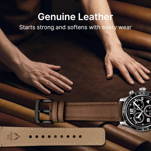 Vista 96 de Fullmosa Correa de reloj de liberación rápida de 0.866 in, 0.787 in y 0.709 in, bandas de cuero bruñido para Samsung Galaxy Watch/Garmin Watch