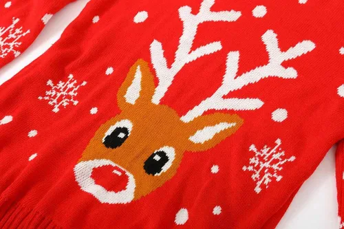 Vista 5 de VENTELAN Suéter de Navidad para mujer, divertido árbol de Navidad, suéter feo con copos de nieve, de manga larga