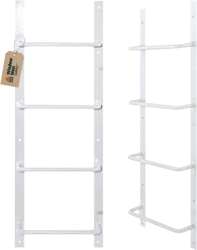Vista 16 de Escalera de acero para ventanas de sótano (gris, 3 peldaños), escalera de salida atornillada resistente para el hogar, fácil de instalar, escaleras