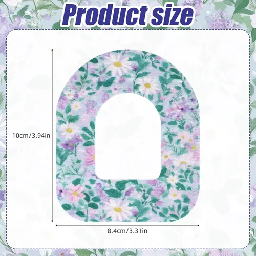 Vista 2 de 25 parches adhesivos para Omnipod 5, parches de sensor de estilo floral, impermeables y transpirables, cubierta de sensor CGM compatible con Omnipod