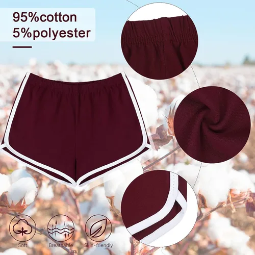 Vista 3 de URATOT Pantalones cortos deportivos para correr, yoga, pantalones cortos para mujer, gimnasio, danza y entrenamiento