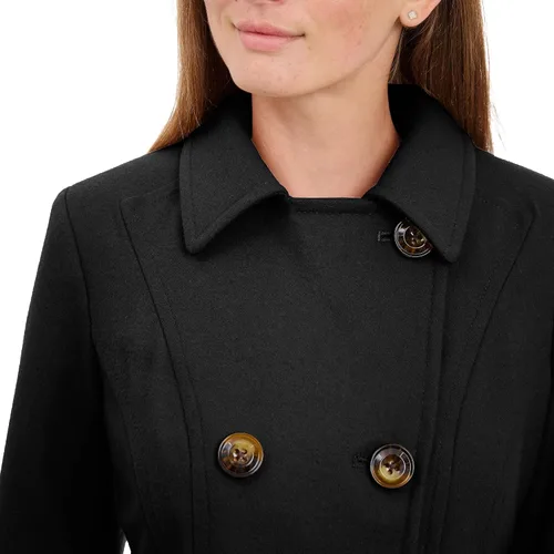 Vista 3 de Anne Klein Abrigo clásico de lana con doble botonadura para mujer Negro