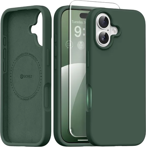 Vista 184 de GONEZ Funda magnética para iPhone 12 Case / 12 Pro Case, compatible con MagSafe, [protector de pantalla + protector de lente de cámara], funda