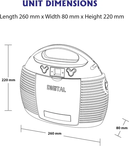 Vista 5 de HANNLOMAX Reproductor de CD portátil HX-327CD con radio AM/FM, entrada auxiliar, fuente de alimentación dual AC/DC (negro)