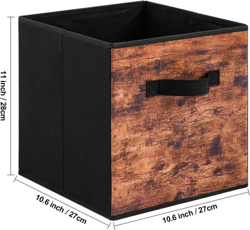 Vista 2 de Stero Cubos de almacenamiento de tela, paquete de 3 contenedores plegables con asa, cestas de almacenamiento de 11 pulgadas caja para estantes