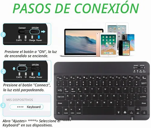 Vista 3 de Funda con teclado para Samsung Galaxy Tab A9+ / A9 Plus de 11 pulgadas - Teclado desmontable con soporte para S Pencil y ratón, retroiluminación