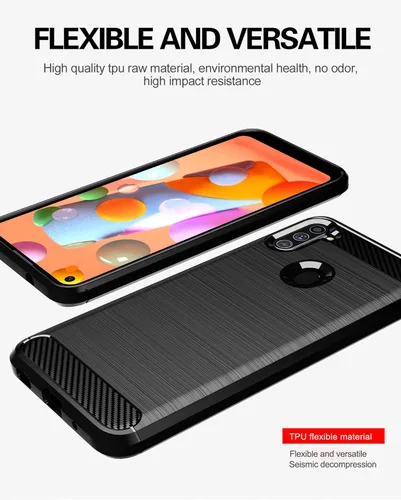 Vista 2 de MAIKEZI - Carcasa para Samsung Galaxy A11, con protector de pantalla HD, poliuretano termoplástico suave, delgada, antideslizante, funda protectora