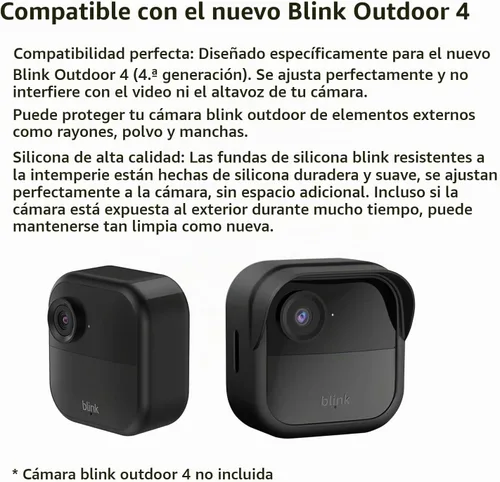 Vista 3 de Tonton Funda de silicona para Blink Outdoor 4/2K+, resistente a la intemperie, protección de silicona con capucha para cámara de seguridad