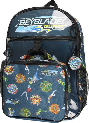 Vista 3 de Intimo Juego de 5 cajas de almuerzo con mochila escolar, Beyblade Burst 5pc, Classic