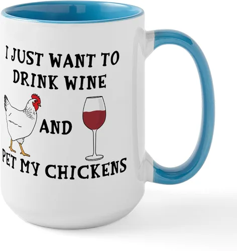 Vista 14 de CafePress Backyard Chicken Whisperer Mugs Taza de café de cerámica de 15 oz (15.0 fl oz)