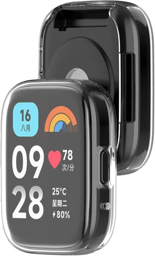 Vista 4 de Funda protectora de pantalla compatible con Xiaomi Redmi Watch 3 Lite, funda de TPU suave y ultradelgada, protector de pantalla para Xiaomi Redmi