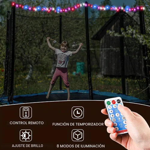 Vista 6 de Aodaer - Red de seguridad para cama elástica de 14 pies con luces solares