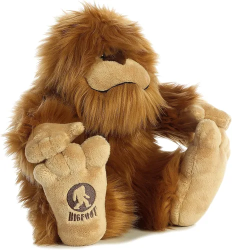 Vista 3 de Aurora® Fantasía Misteriosa Animal de Peluche Pie Grande - Compañero Mítico - Aventuras Imaginativas - Marrón 10 Pulgadas