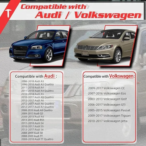 Vista 3 de OTUAYAUTO Fender Liner Splash Shield - Cubierta de parachoques autorroscante T25 Tornillo – Reemplazo para Audi A3 A5 Q5 R8, Volkswagen Passat