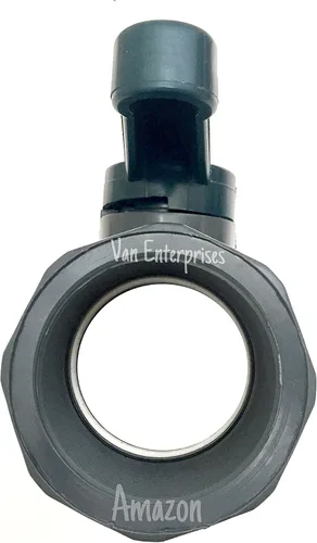 Vista 4 de Válvula de bola de PVC serie PRO de 3 pulgadas. Horario 80. Válvula de bola octogonal compacta de puerto completo