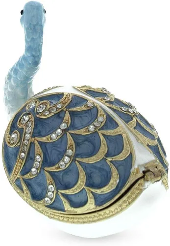 Vista 4 de BestPysanky Figurita de caja de baratija de cisne con joyas