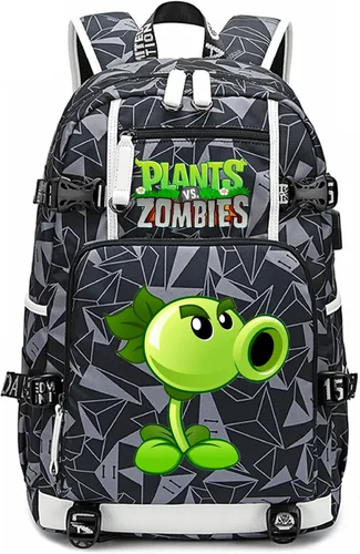 Vista 11 de ISaikoy Game Plants vs. Zombies - Mochila de hombro para libros, mochila escolar, color gris, Gris 15, Mochilas Daypack