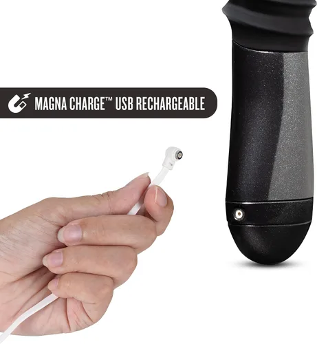 Vista 4 de Blush Temptasia Lazarus - Vibrador de empuje de 11.25 pulgadas, masajeador de silicona curvado para punto G y punto P, 3 velocidades SmartThrust