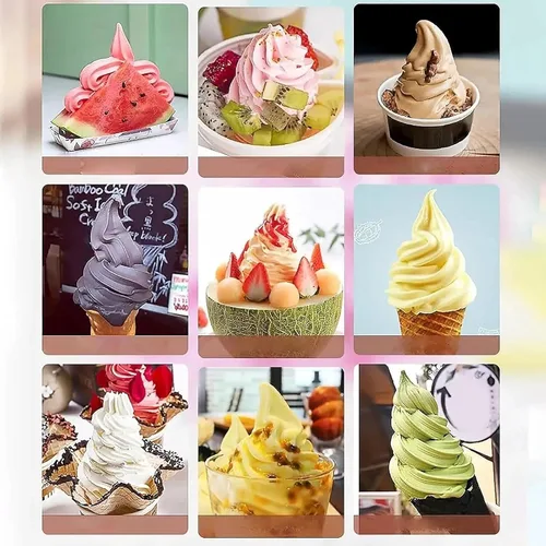 Vista 7 de Máquina para hacer helados – Mini máquina automática de servir suave para el hogar, máquina de postres de crema de frutas DIY, electrodoméstico