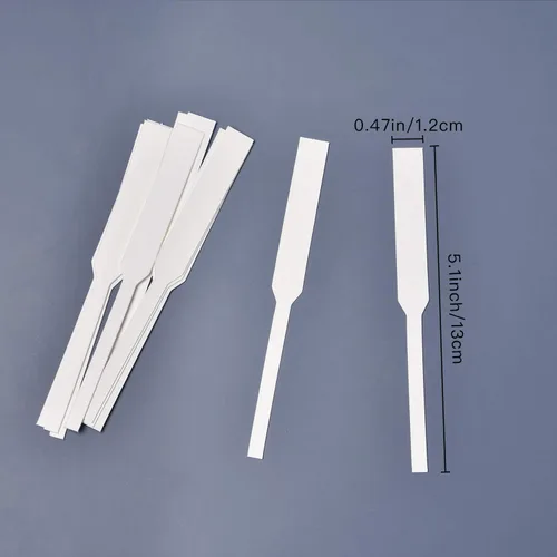 Vista 5 de Tiras de prueba de perfume desechables para fragancias y aceites esenciales, color blanco, paquete de 200