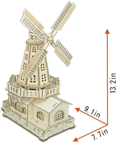 Vista 4 de Rompecabezas de madera 3D grabado láser, kit de construcción de montaje seguro para adolescentes y adultos, edificios de fama mundial, modelos