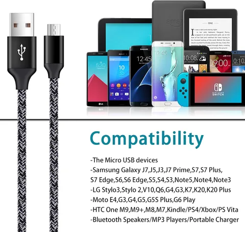 Vista 6 de Micro Cargador Teléfono Cables Android para Samsung Galaxy A9 Star Lite, C8 J8 J7