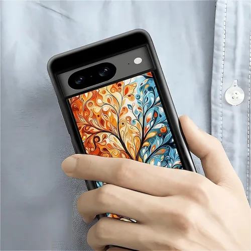 Vista 1924 de Compatible con Google Pixel 4A 5G Mobile Case Creative Acrylic Panel trasero Silicona Protección Grip especialmente diseñado para Google Pixel 4A 5G