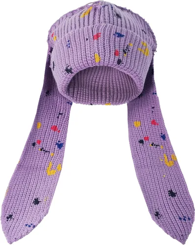 Vista 16 de Gorro de punto con orejas largas de conejo, gorro divertido de invierno, gorro cálido de punto de conejo de ganchillo para exteriores