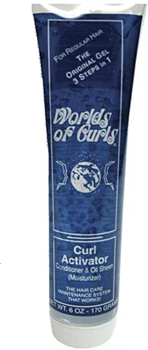 Vista 5 de Worlds Of Curls Gel activador de rizos para cabello extra seco, 6 onzas
