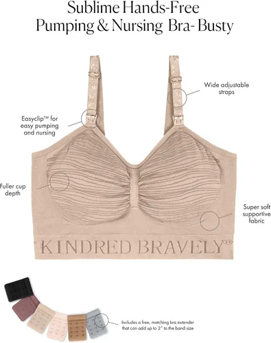 Vista 2 de Kindred Bravely Sublime Brasier de bombeo manos libres Brasier patentado todo en uno para bombeo y lactancia con EasyClip