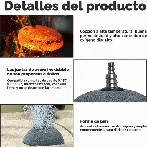 Vista 4 de kathson Difusor de forma de bola mineral de burbujas de 4 pulgadas para acuario, bomba e hidroponía (paquete de 2)