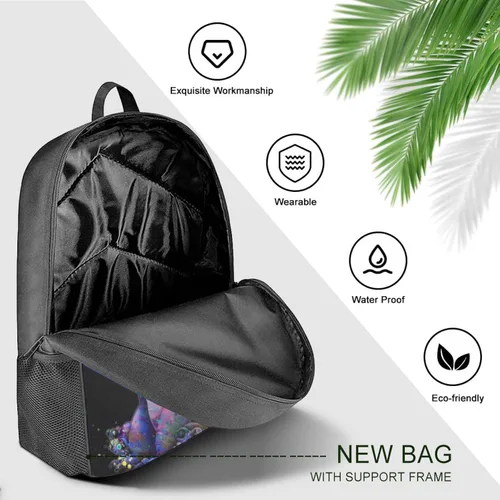 Vista 5 de Kunwioz Mochila de dibujos animados de 17 pulgadas, casual, ligera, multifuncional, mochila deportiva de viaje, color1, Mochilas Daypack