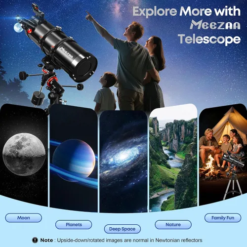 Vista 7 de MEEZAA Telescopio, telescopio reflector newtoniano 150EQ para adultos principiantes en astronomía, telescopios astronómicos profesionales