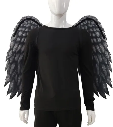 Vista 2 de Ochine Disfraz de alas de ángel plegable para decoración de Halloween alas de ángel regalo para niños y adultos