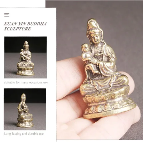 Vista 7 de ORFOFE Kuan - Escritorio de latón femenino para Quan Feng Mercy Lotus A Kwan Style Decoración a estatua Estatua Yin Kids Songzi Good Decorative Have