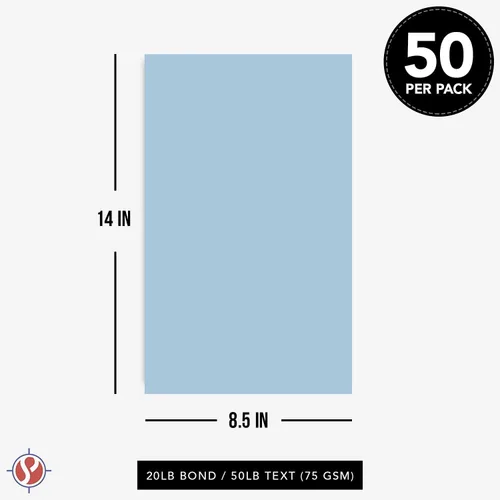 Vista 7 de Papel de color pastel azul – perfecto para documentos, invitaciones, carteles, volantes, menús, artes y manualidades, 8.5 x 14 pulgadas