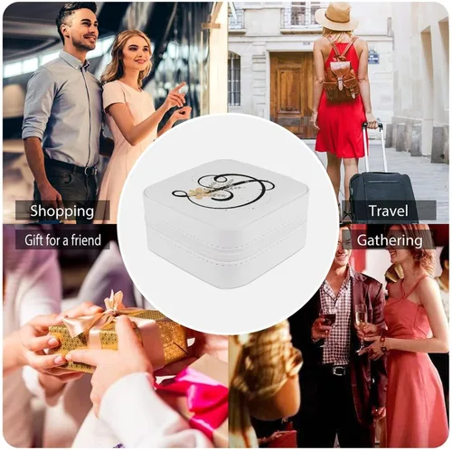 Vista 6 de Joyero de viaje personalizado para mujeres y niñas, regalos de cumpleaños para mamáhijaesposa, joyero de viaje portátil para regalos de dama