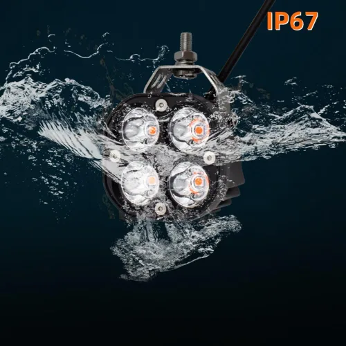 Vista 5 de Luces antiniebla LED rojas para conducción todoterreno, luces de trabajo auxiliares, 2 unidades, 40 W, 3 pulgadas, luces rojas de pesca para caza